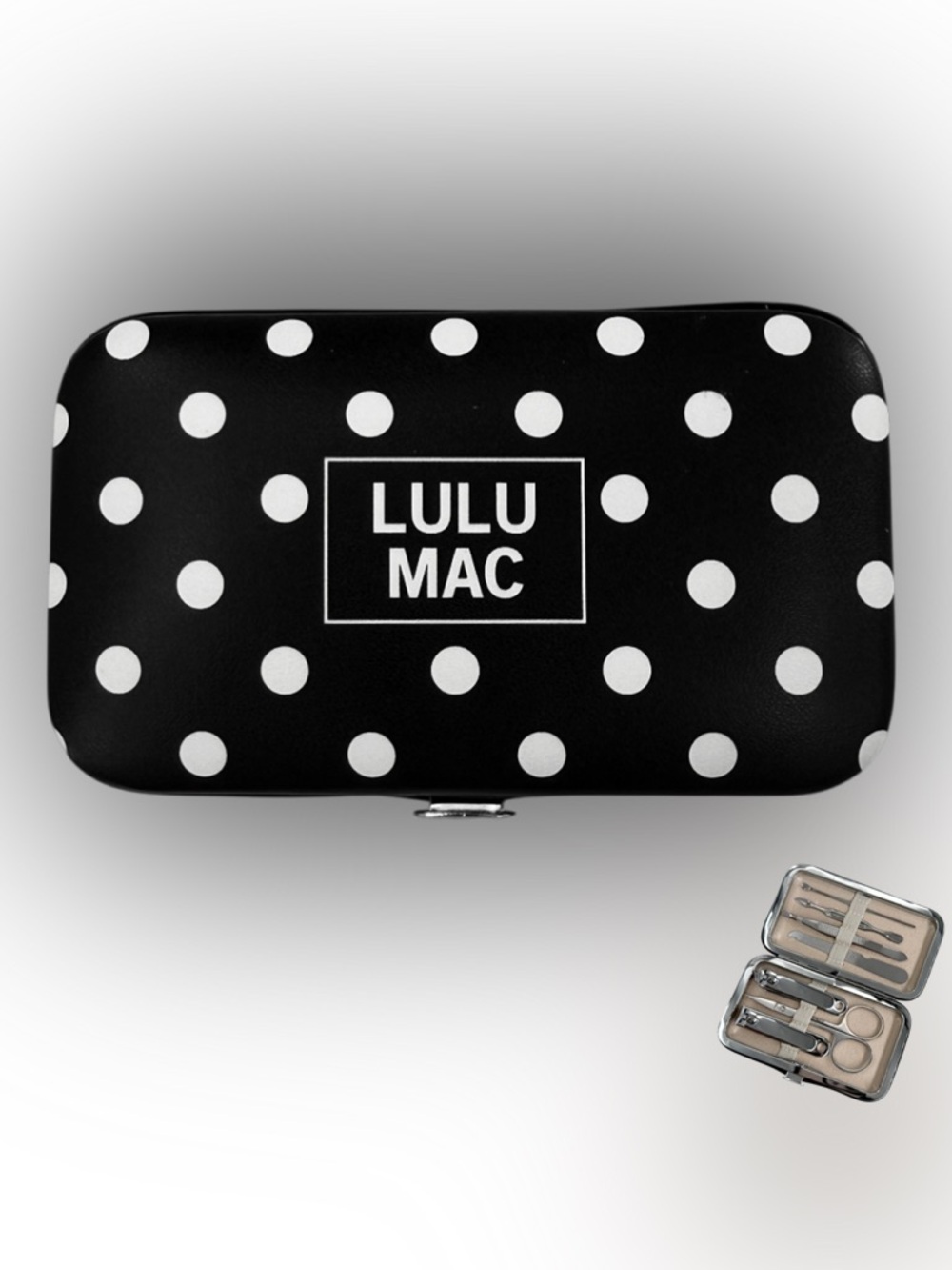 Lulu Mac Black/White Dot Manicure Set